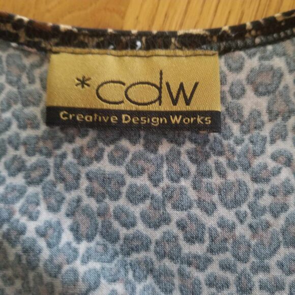 Vintage Mob Wife 90's Y2K Square Neckline 3/4 inch sleeves Leopard Print Sz S - Picture 2 of 9